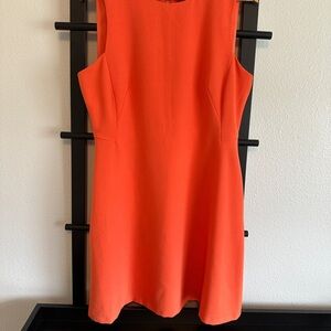 Elegant Orange Sleeveless Dress